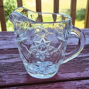 Vintage Clear Glass Creamer with Star Design
